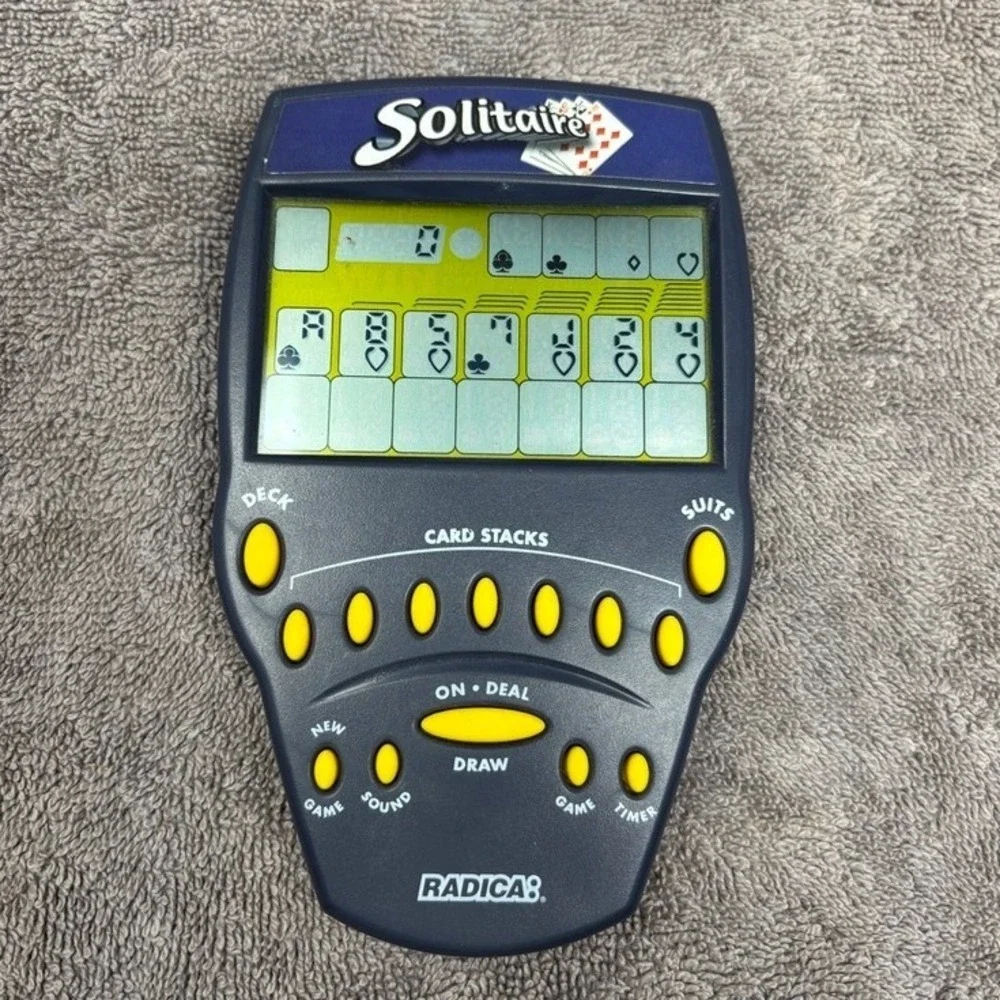 Vtg Radica Solitaire Handheld Electronic Game Blue 1999 Model 2320 Retro